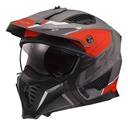 Casco Moto Abierto Mentonera Desmontable Ls2 606 Drifter Rpm Gris/rojo Devor Mate S