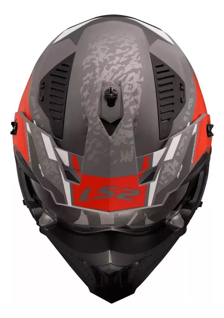 Casco Moto Abierto Mentonera Desmontable Ls2 606 Drifter Rpm Gris/rojo Devor Mate S