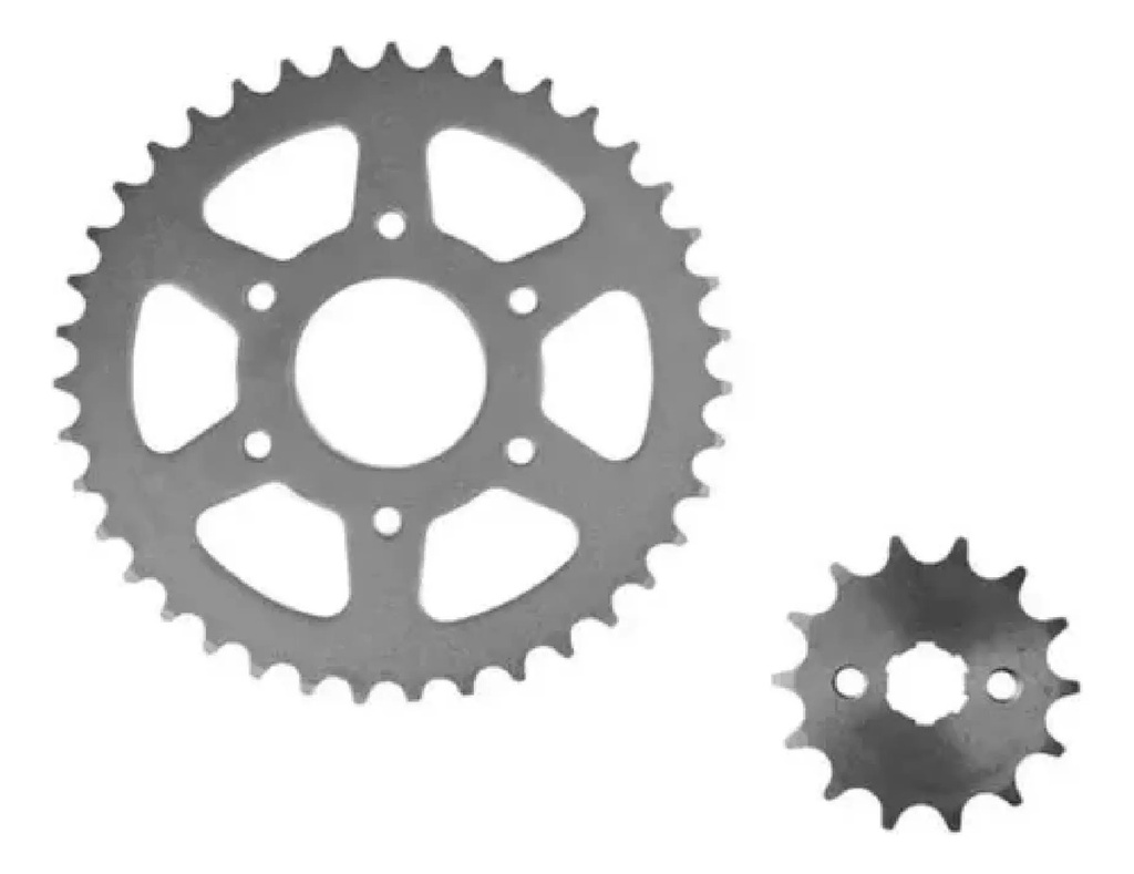 Kit Corona Y Piñon Bajaj Ns 200 39 - 14  6 Agujeros Gris