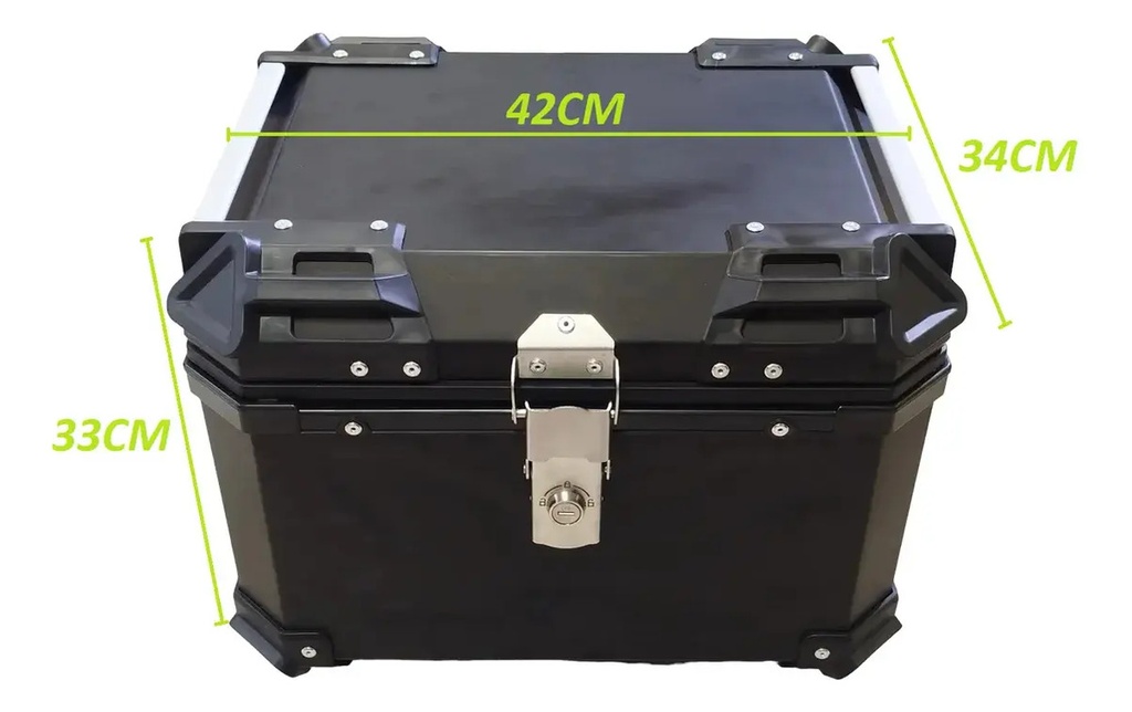 Baúl Moto Universal 45l Trasero Baúl Porta Objetos Negro
