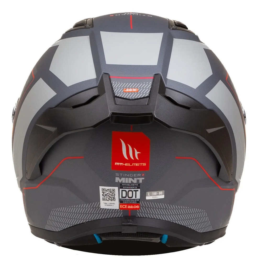 Casco Integral Moto Mt Stinger 2 Mint C5 Rojo Mate Alerón