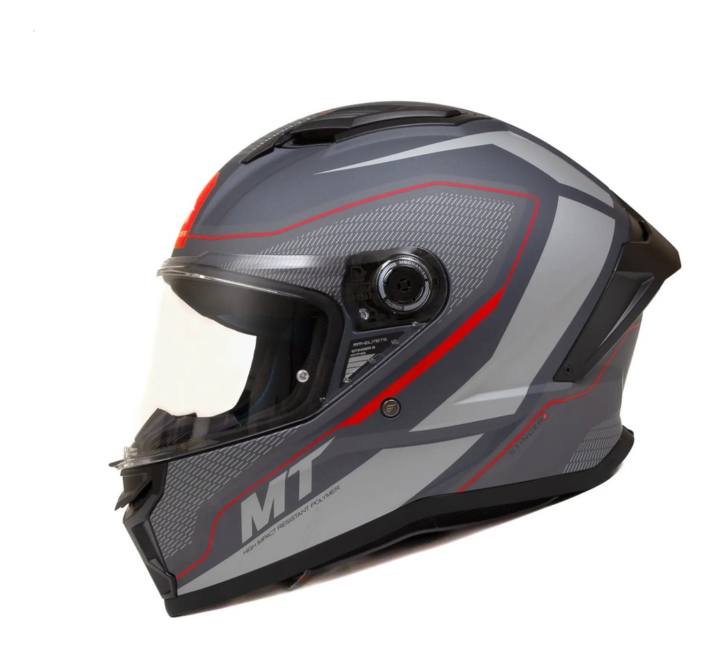 Casco Integral Moto Mt Stinger 2 Mint C5 Rojo Mate Alerón