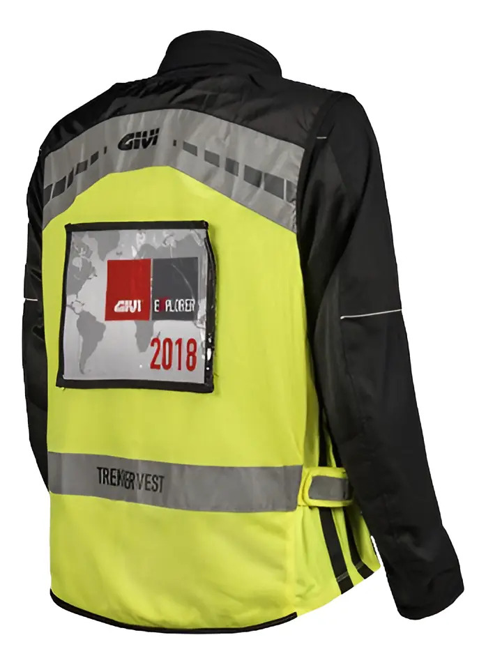 Chaleco Moto Reflectivo Fluo Porta Patente Givi Rpm Amarillo L-xl
