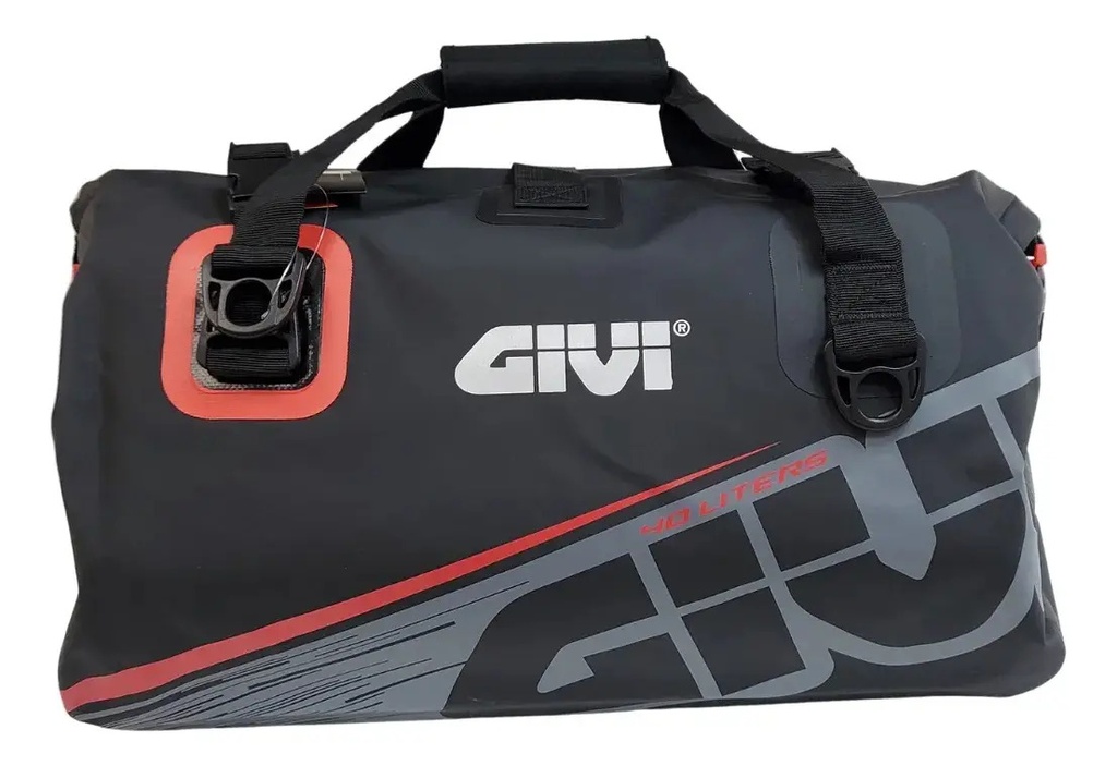 Bolso Trasero Moto Givi Ea115gr 100% Impermeable 40 Litros Negro/rojo