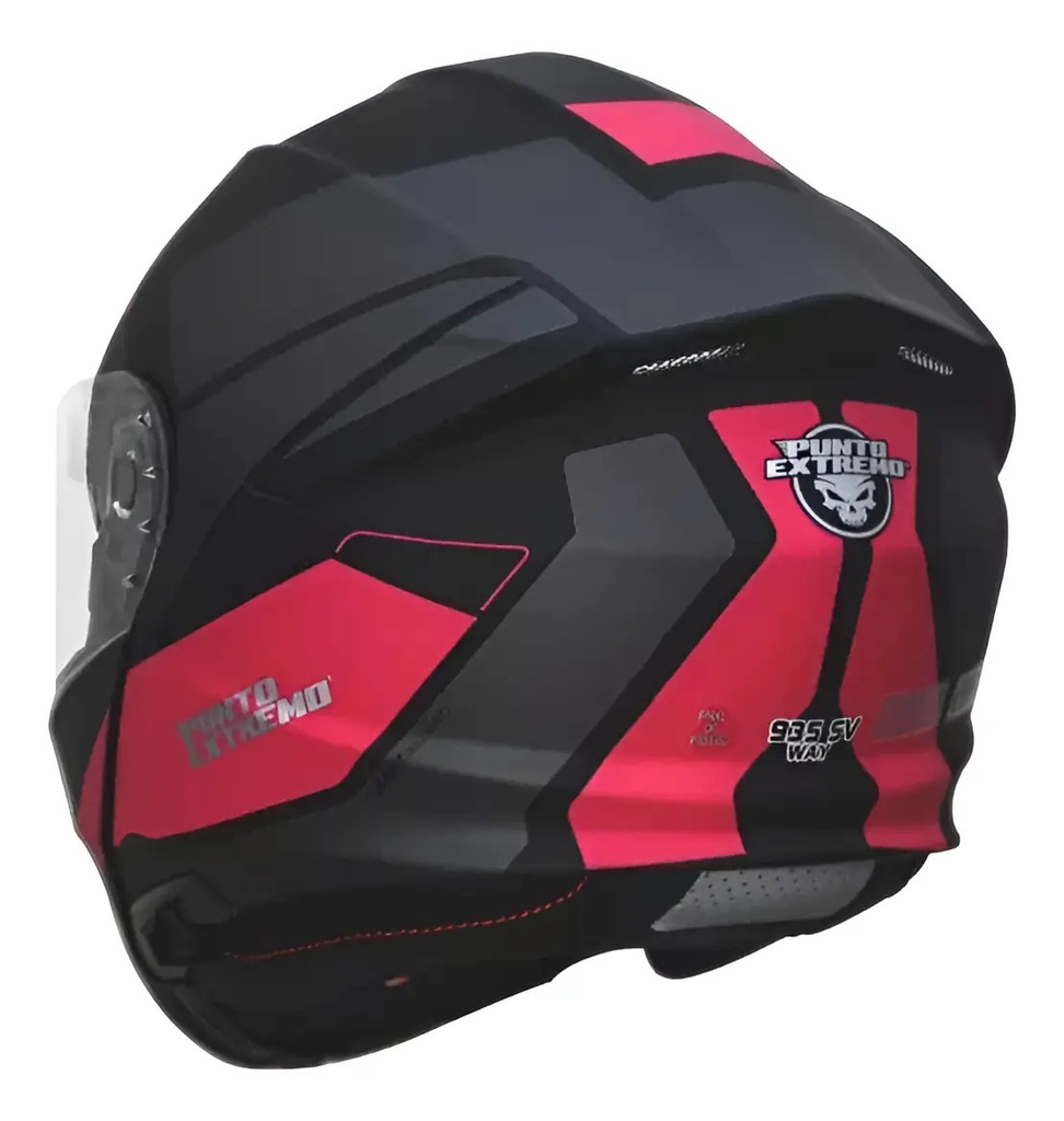 Casco Rebatible Punto Extremo Way 935 Rosa Doble Visor Rpm