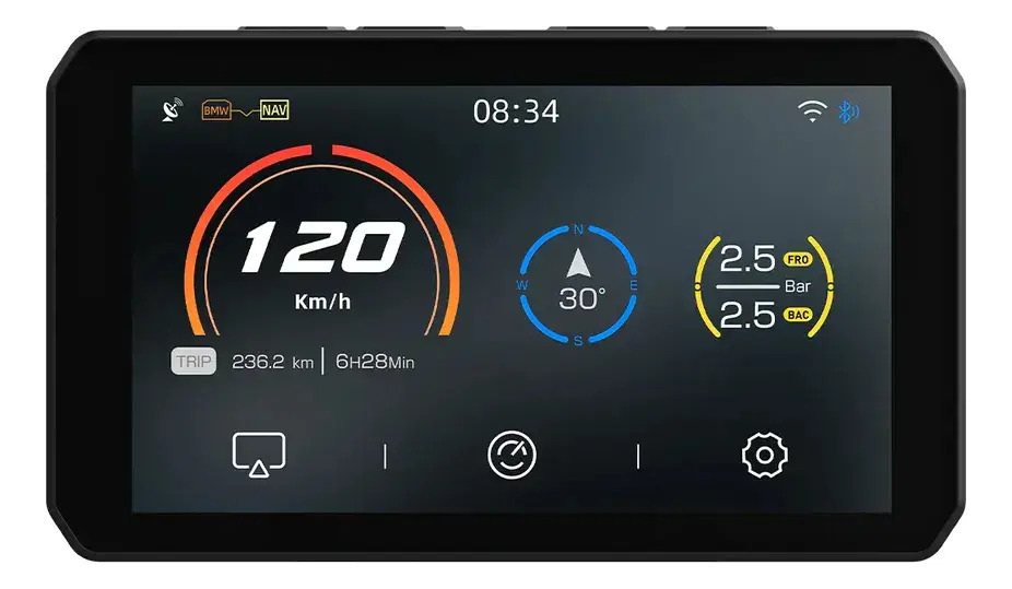 Pantalla Inteligente Moto Universal Chigee Aio-5 Play Rpm Negro