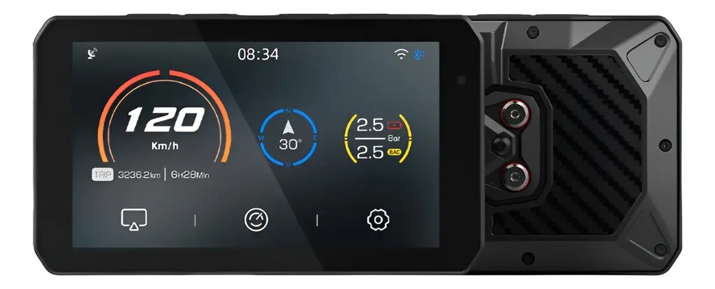 Pantalla Inteligente Moto Universal Chigee Aio-5 Play Rpm Negro