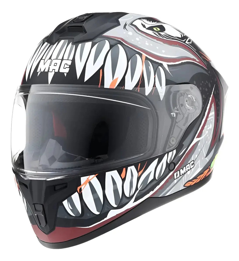 Casco Moto Integral Mac 070 Volt Rpm Negro Makabro Mate Xl