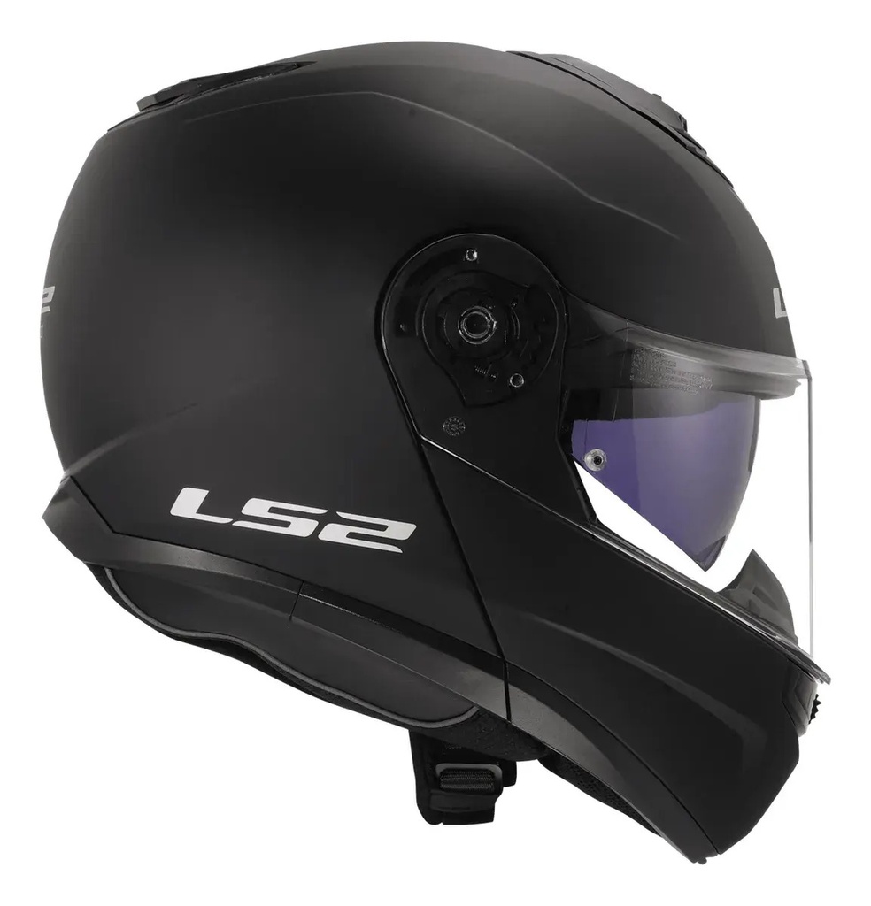 Casco Moto Rebatible Ls2 908 Strobe 2 Doble Visor Rpm Negro Solid Mate Xl