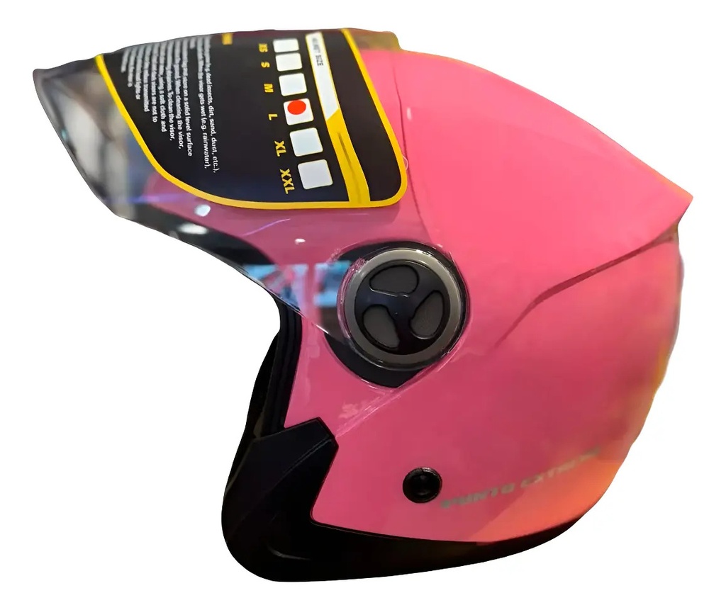 Casco Moto Mujer Abierto Punto Extremo Xr100 Rosa Brillante Rosa All Pink Brillante L