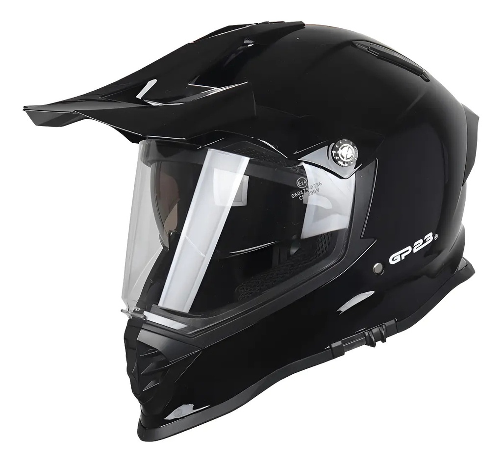 Casco Enduro Motocross Gp23 Doble Visor Negro Rpm