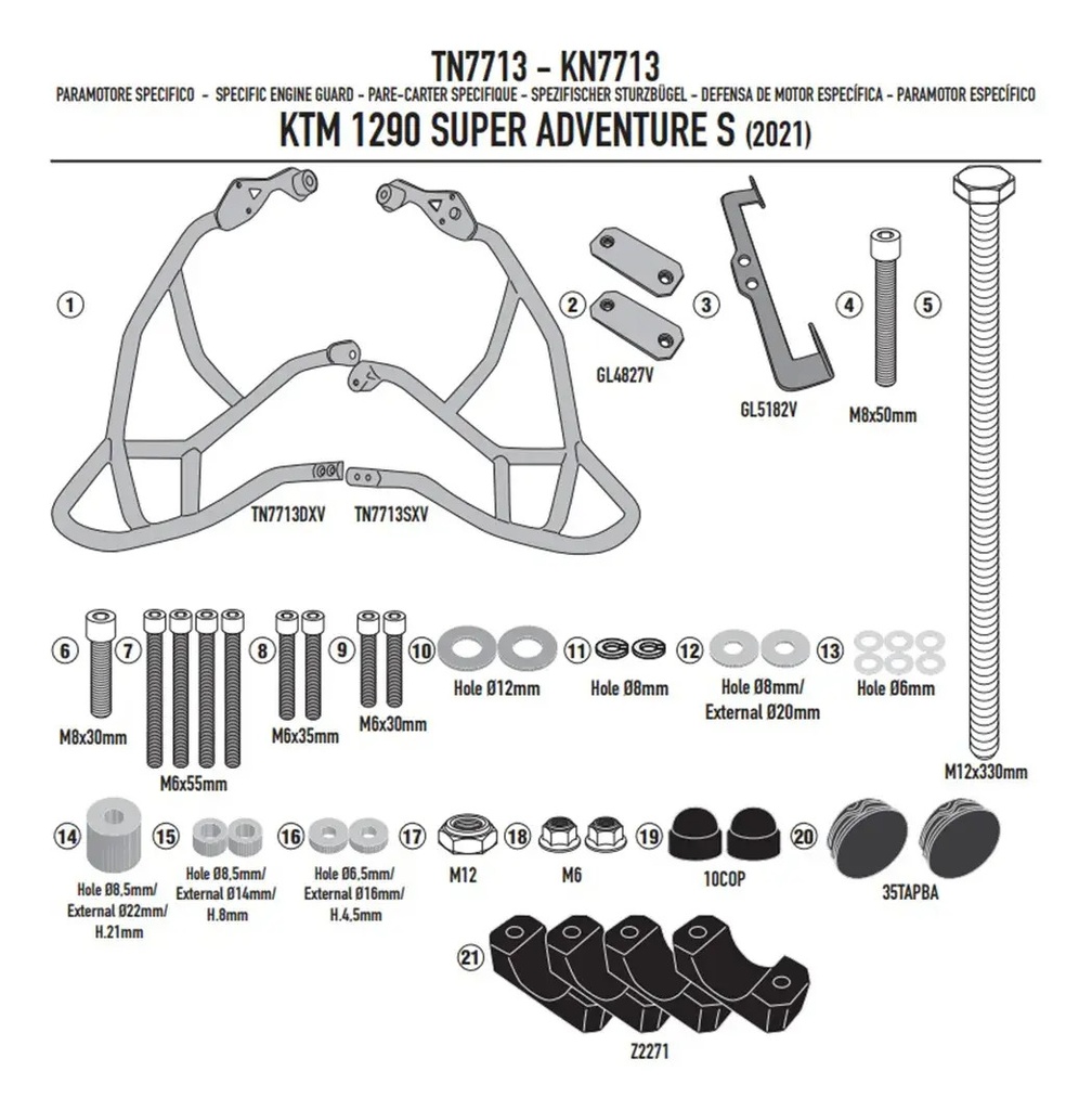 Defensa De Motor Givi Tn7713 Ktm 1290 Adventure S Rpm