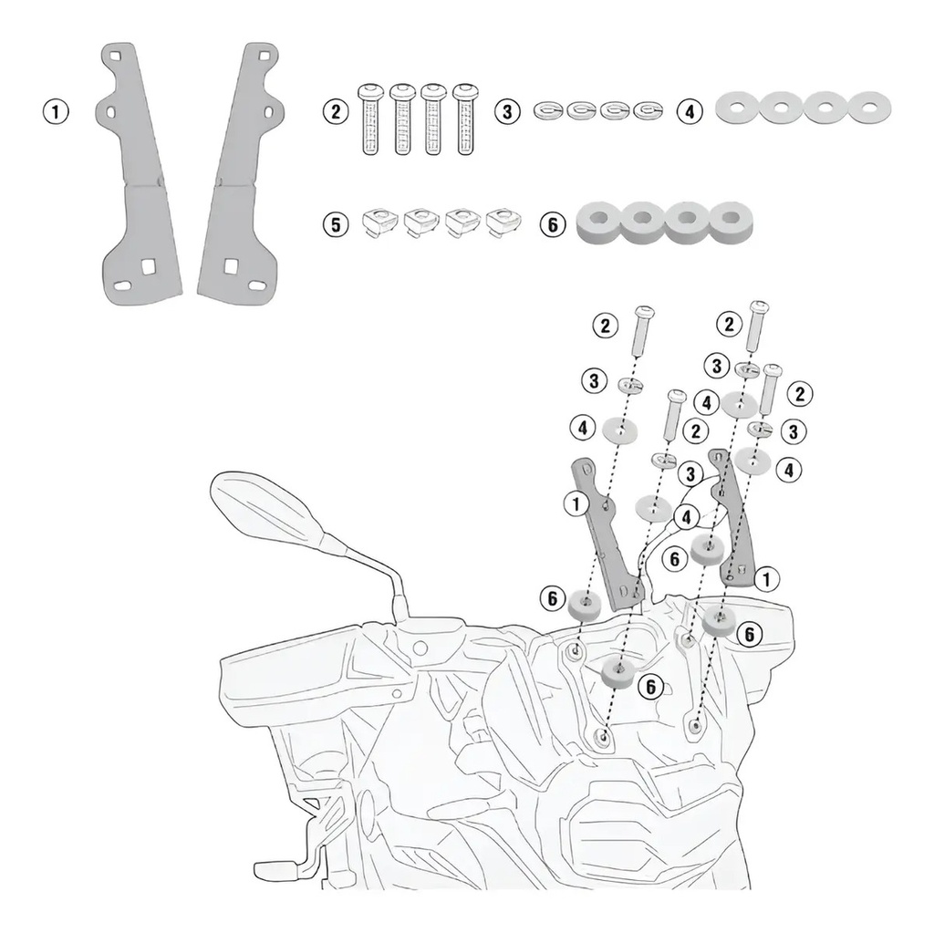Kit Anclaje Parabrisas Moto Bmw Givi D5129kit Rpm Acero