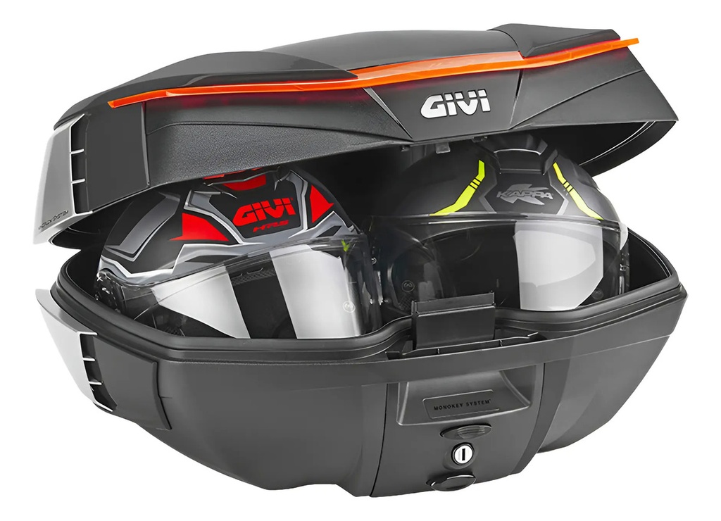 Baúl Trasero Moto Givi V49n Monokey Air 49lts 2 Cascos Rpm Negro
