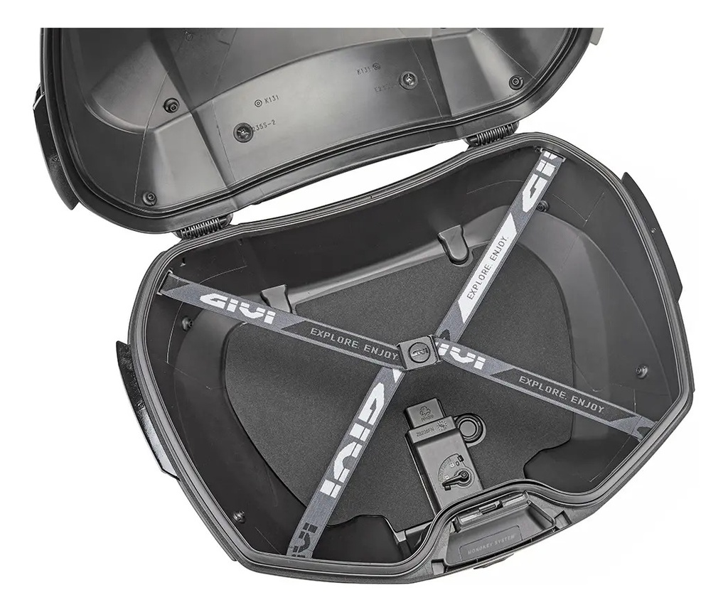 Baúl Trasero Moto Givi V49n Monokey Air 49lts 2 Cascos Rpm Negro