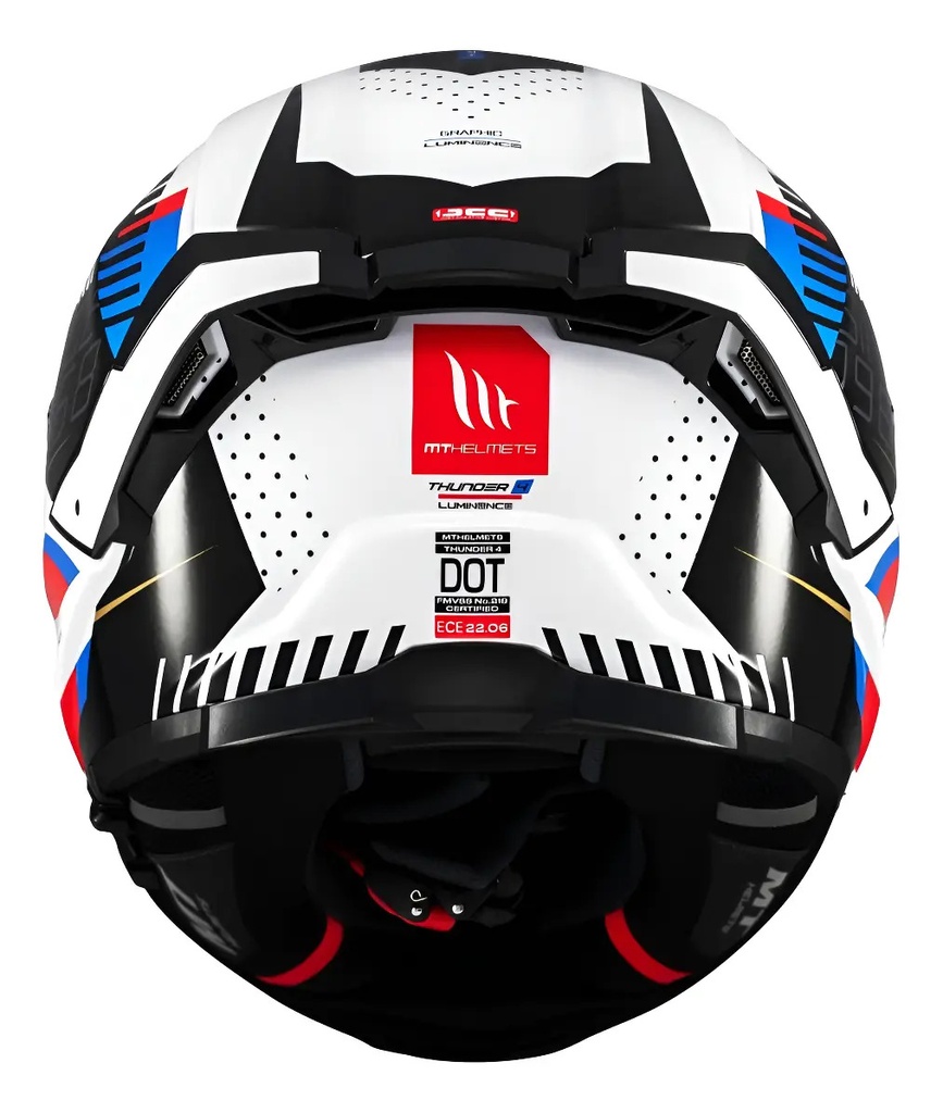 Casco Moto Integral Mt Thunder 4 Doble Visor Rpm Azul Luminence A7 Brillante Xl