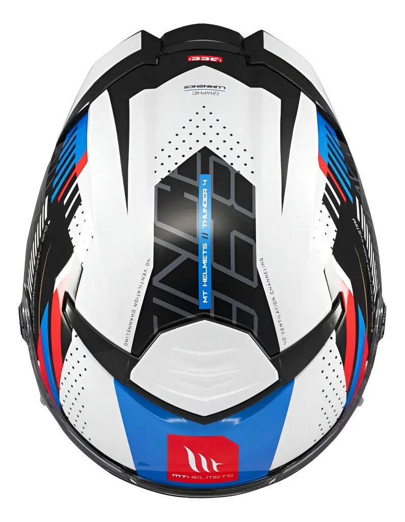 Casco Moto Integral Mt Thunder 4 Doble Visor Rpm Azul Luminence A7 Brillante Xl