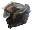 Casco Moto Rebatible Mac Ff628 Eclipse Doble Visor Rpm Negro/plateado Vartell Mate M