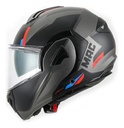Casco Moto Rebatible Mac Ff628 Eclipse Doble Visor Rpm Negro/plateado Vartell Mate M