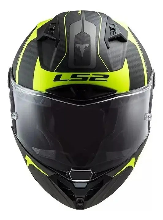 Casco Moto Integral Ls2 805 Thunder Racing Carbono Mate Rpm Negro/amarillo Thunder Racing Mate L