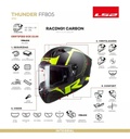 Casco Moto Integral Ls2 805 Thunder Racing Carbono Mate Rpm Negro/amarillo Thunder Racing Mate L