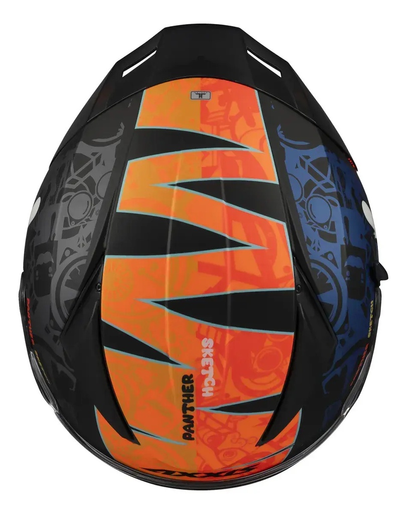 Casco Moto Integral Axxis Panther Sv Sketch Brillante Rpm Naranja Sketch B4 Brillante M