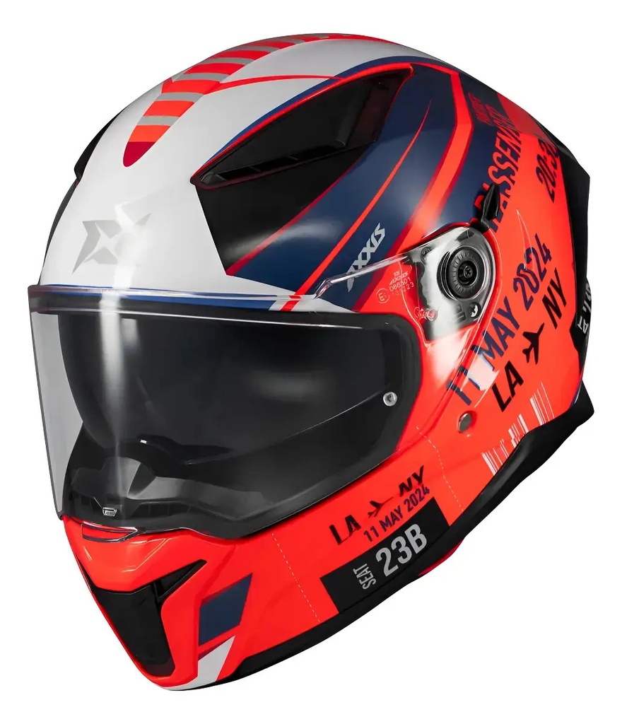 Casco Moto Integral Axxis Panther Passenger Doble Visor Rpm Rojo C5 Brillante M