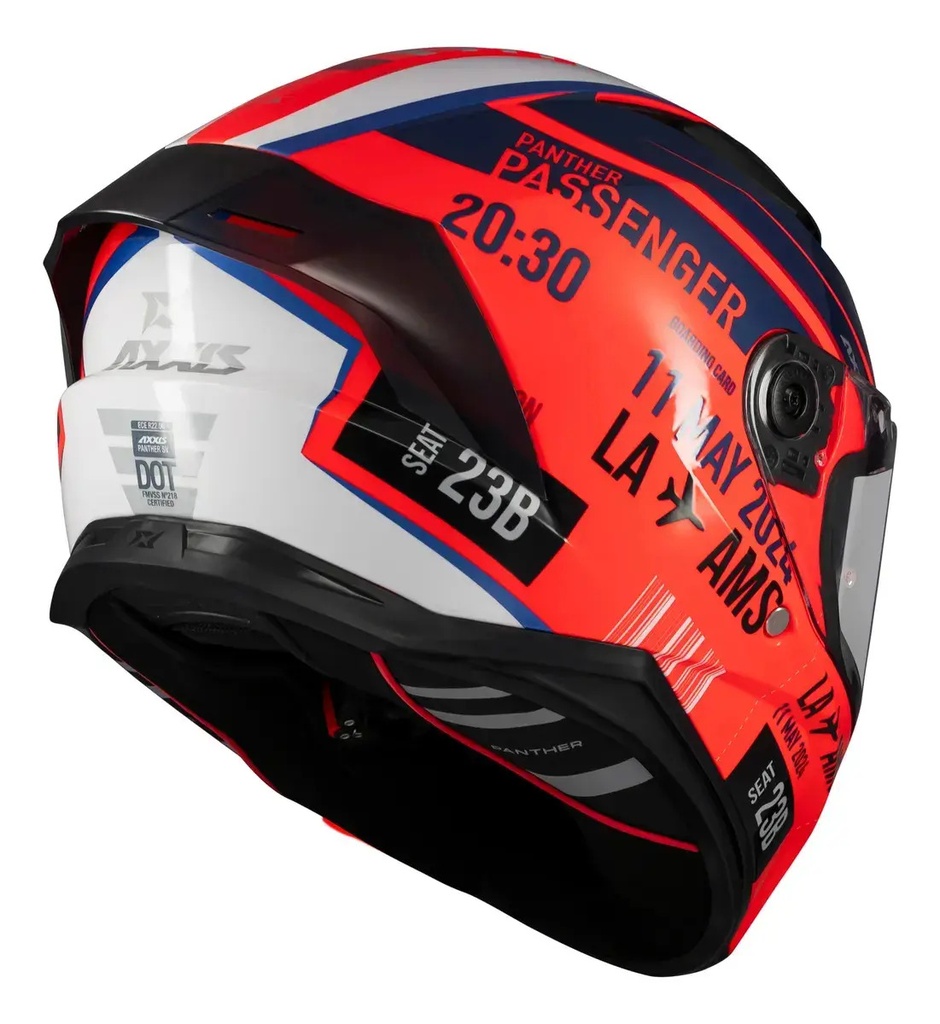 Casco Moto Integral Axxis Panther Passenger Doble Visor Rpm Rojo C5 Brillante M