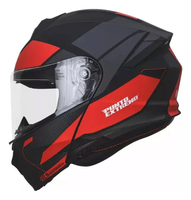 Casco Rebatible Punto Extremo Way 935 Rojo Doble Visor Rpm