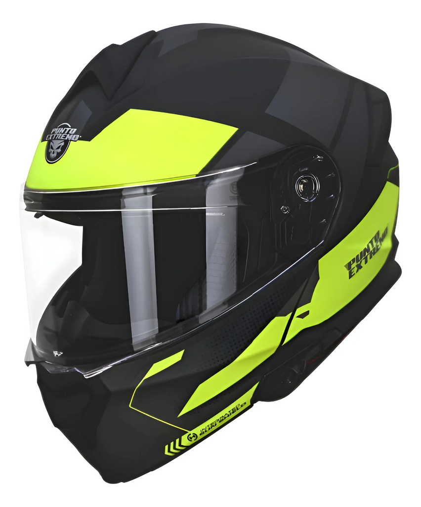 Casco Rebatible Punto Extremo Way 935 Fluor Doble Visor Rpm