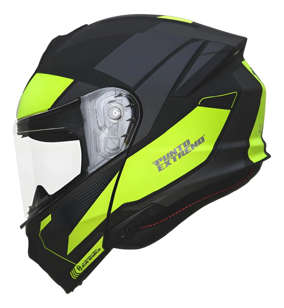 Casco Rebatible Punto Extremo Way 935 Fluor Doble Visor Rpm