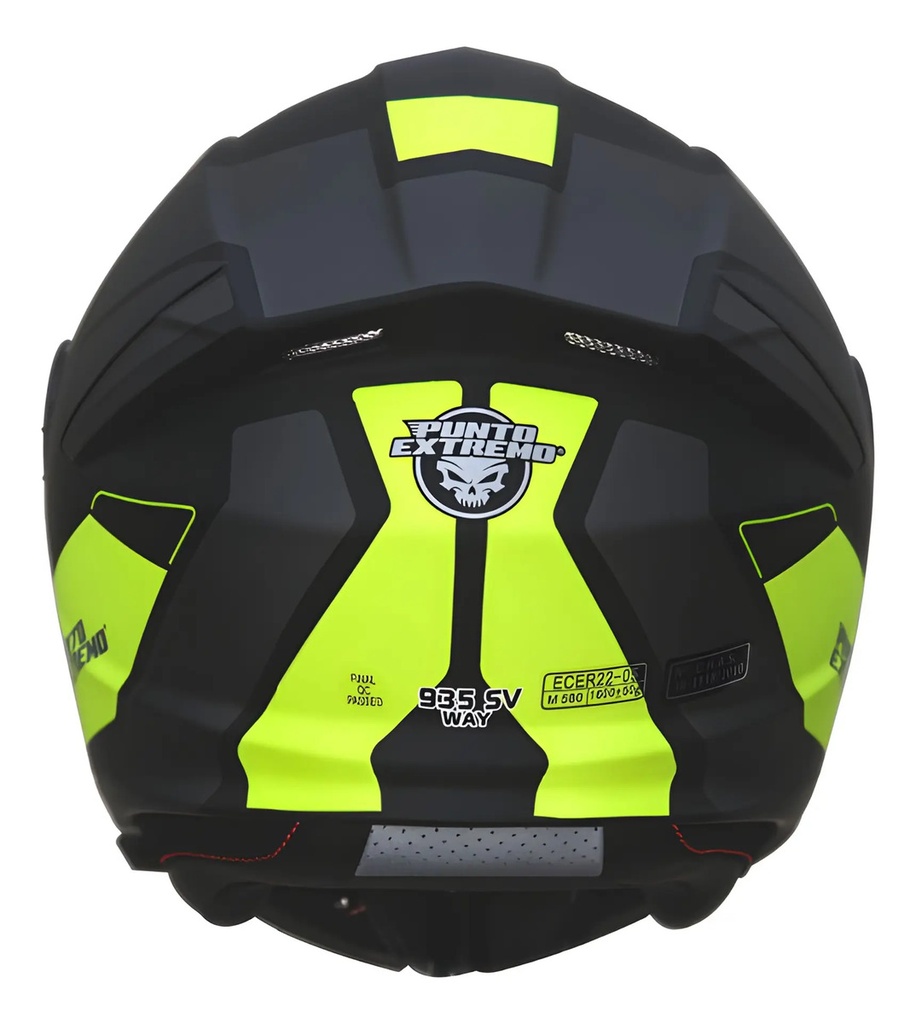 Casco Rebatible Punto Extremo Way 935 Fluor Doble Visor Rpm