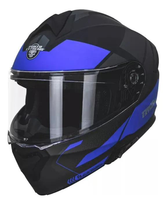 Casco Rebatible Punto Extremo Way 935 Azul Doble Visor Rpm