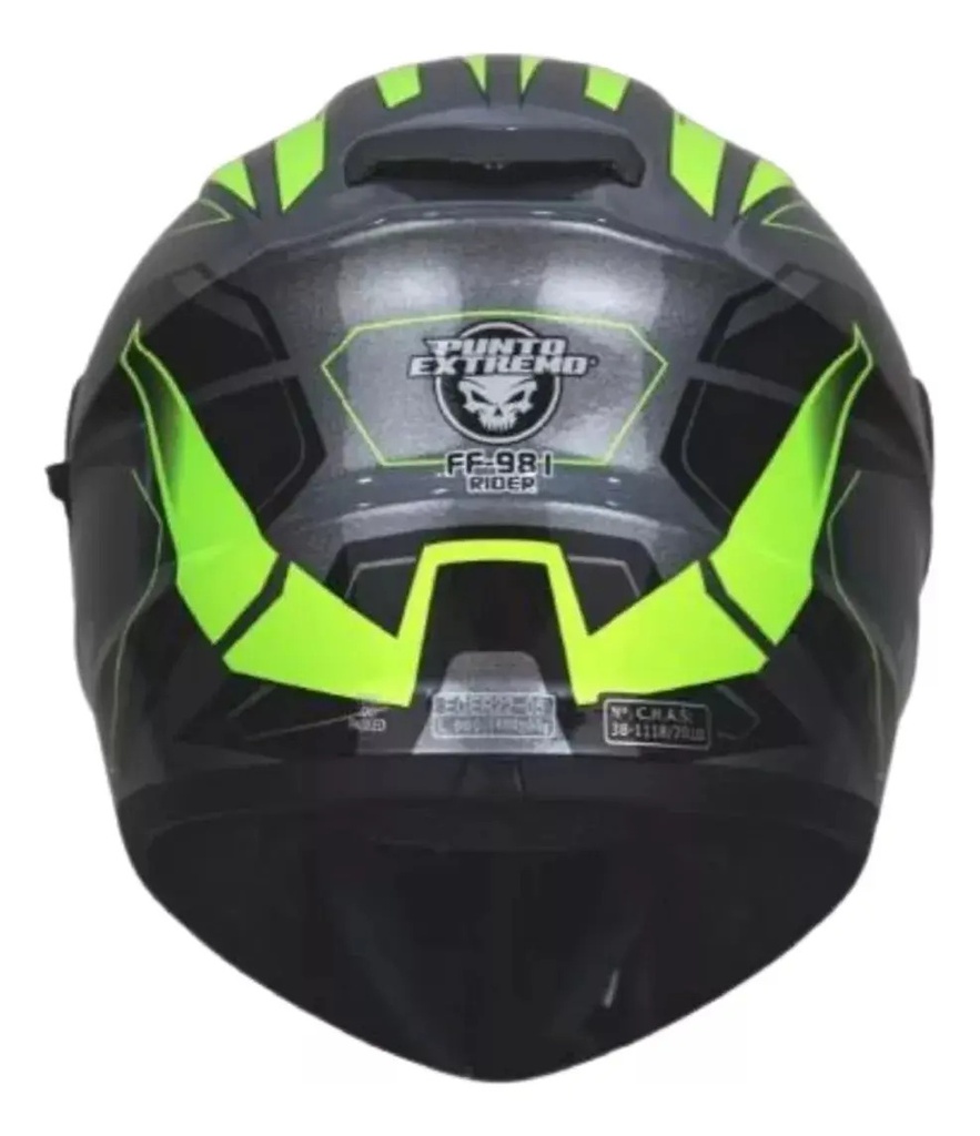 Casco Integral Doble Visor Ff 981 Rider Punto Extremo Verde