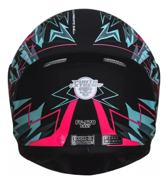 Casco Moto Integral Punto Extremo Fast 978 Celeste Rpm