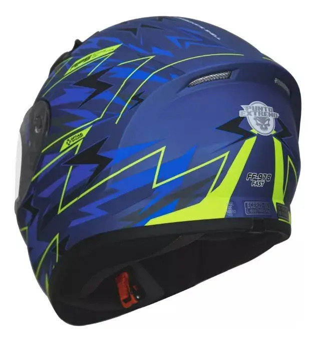 Casco Integral Ff 978 Fast Punto Extremo Azul Amarillo Rpm