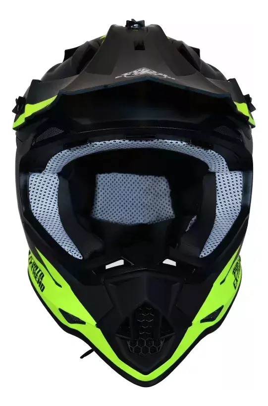 Casco Moto Enduro Cross Punto Extremo Mx632 Travis Amarillo