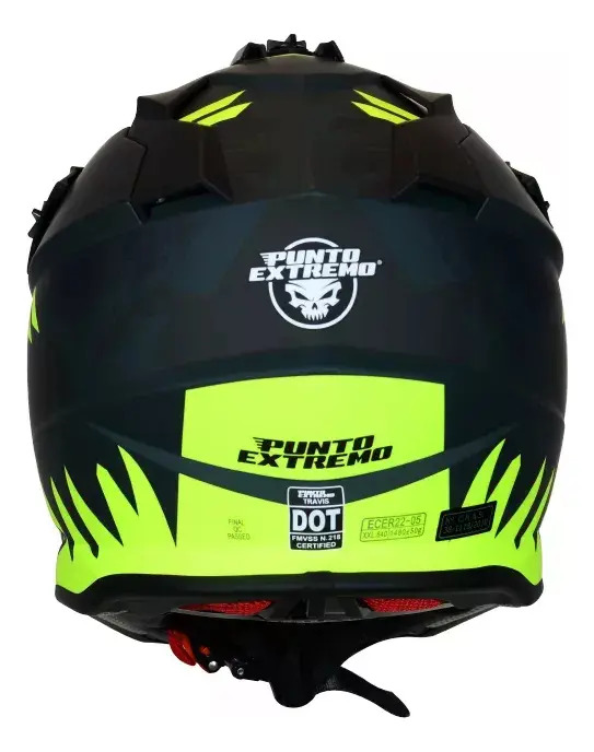 Casco Moto Enduro Cross Punto Extremo Mx632 Travis Amarillo