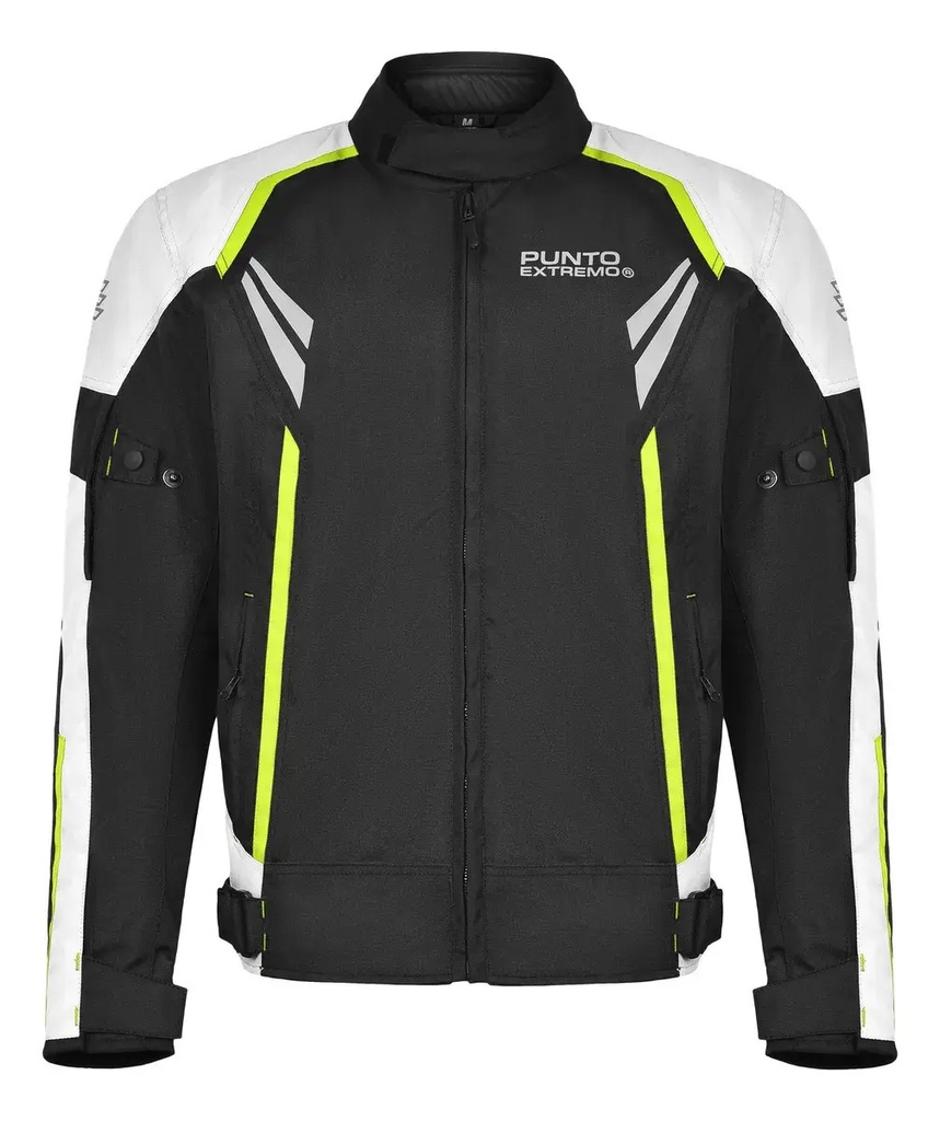 Campera Moto Punto Extremo Pk-02 Con Protecciones Rpm Negro/amarillo Cordura L