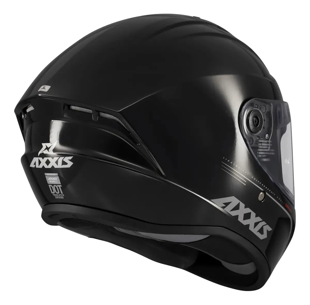 Casco Moto Integral Axxis Draken S Solid Doble Visor Rpm Negro Solid Brillante Xxl