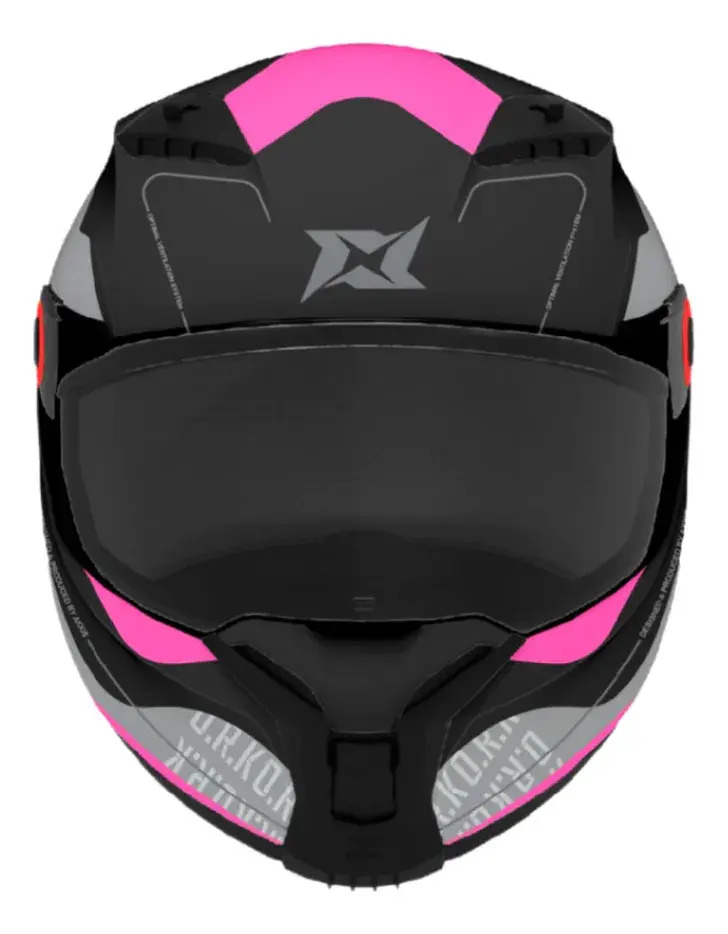 Casco Moto Integral Axxis Fenix Con Spoiler Rpm Negro/rosa Ork B8 Brillo Xxl