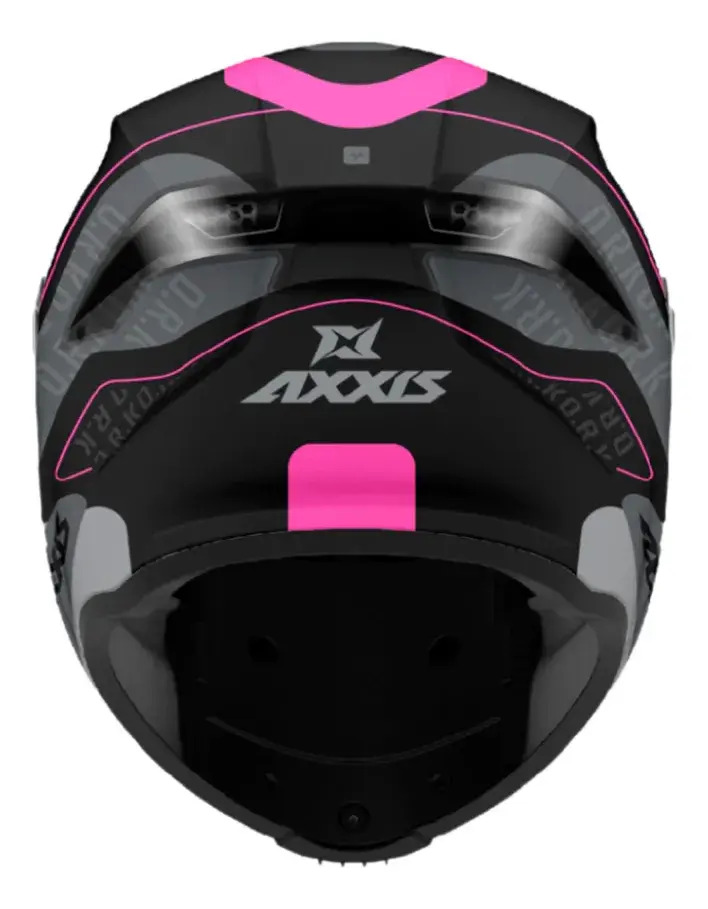 Casco Moto Integral Axxis Fenix Con Spoiler Rpm Negro/rosa Ork B8 Brillo Xxl