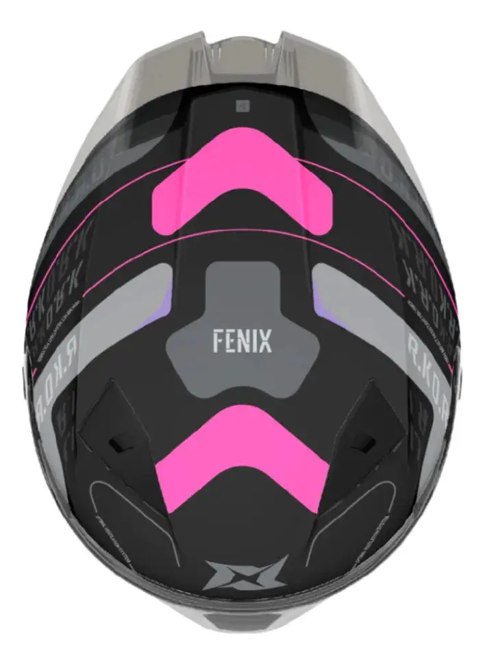 Casco Moto Integral Axxis Fenix Con Spoiler Rpm Negro/rosa Ork B8 Brillo Xxl