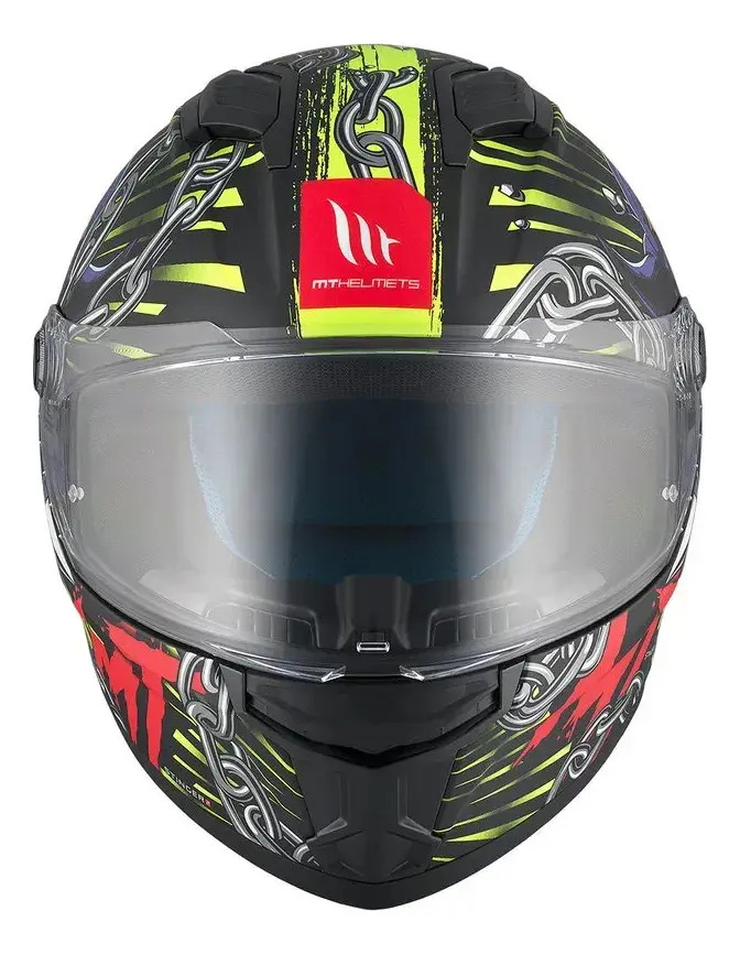 Casco Moto Integral Mt Stinger 2 Con Spoiler Rpm Negro/amarillo Akin A3 Mate Xl