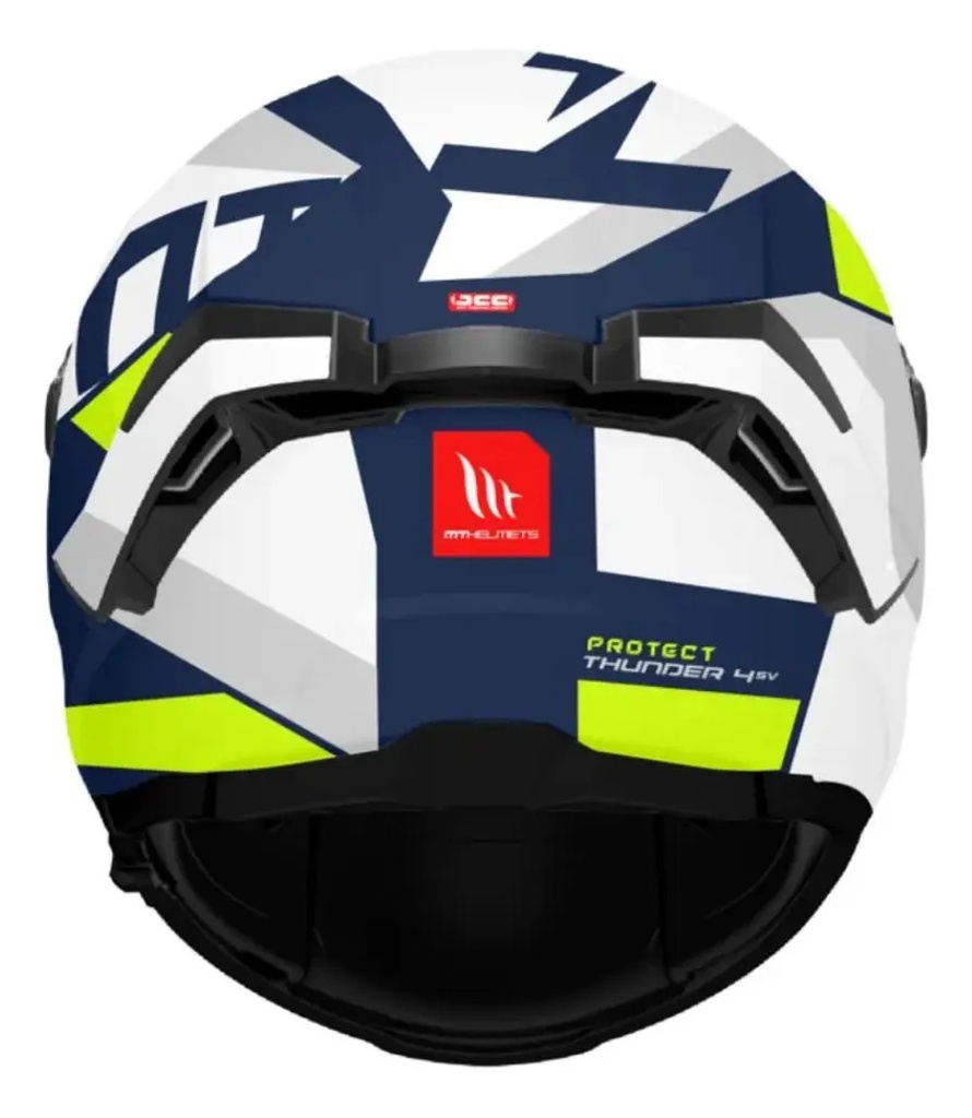 Casco Moto Integral Mt Thunder 4 Doble Visor Rpm Azul/amarillo Protect A3 Brillante M