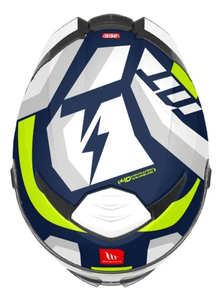 Casco Moto Integral Mt Thunder 4 Doble Visor Rpm Azul/amarillo Protect A3 Brillante M