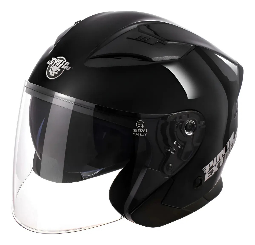 Casco Moto Abierto Punto Extremo Xr200 Negro Rpm Negro All Black Xl