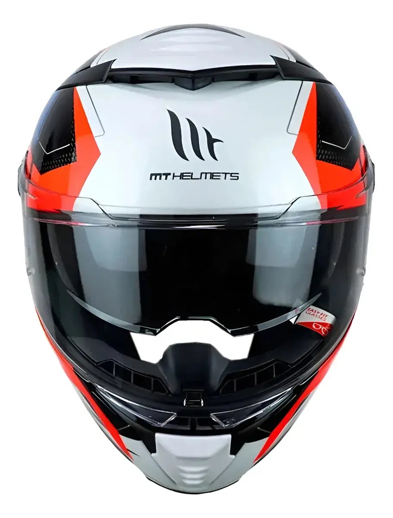 Casco Moto Integral Mt Thunder 4 Doble Visor Rpm Blanco Valiant A0 Brillante L