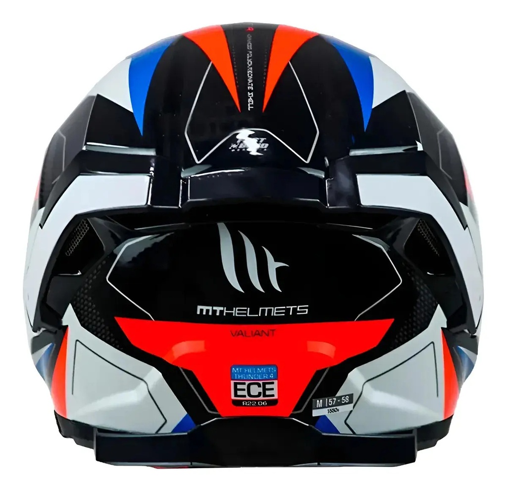 Casco Moto Integral Mt Thunder 4 Doble Visor Rpm Blanco Valiant A0 Brillante L
