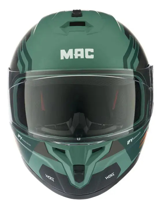 Casco Moto Integral Mac 070 Volt Rpm Verde/negro Wiberg Mate L